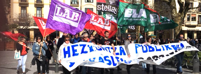 Manifestación llevada a cabo en Donostia.