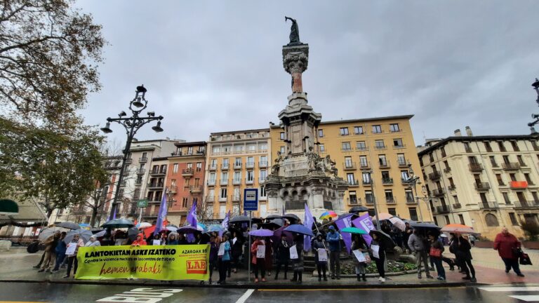 Lantokietako indarkeria matxistari aurre egiteko politika eraginkorrak exijitu ditugu