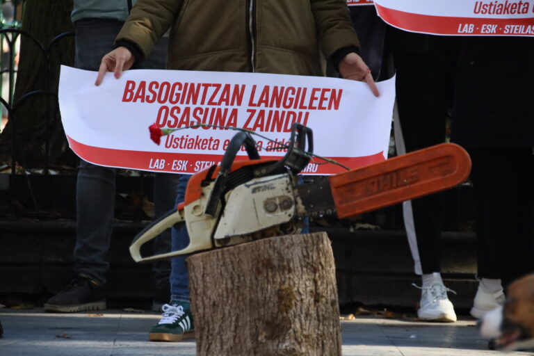 Hemos reclamado en las Juntas Generales de Gipuzkoa cuidar la salud de las y los trabajadores forestales y un cambio en el modelo de explotación